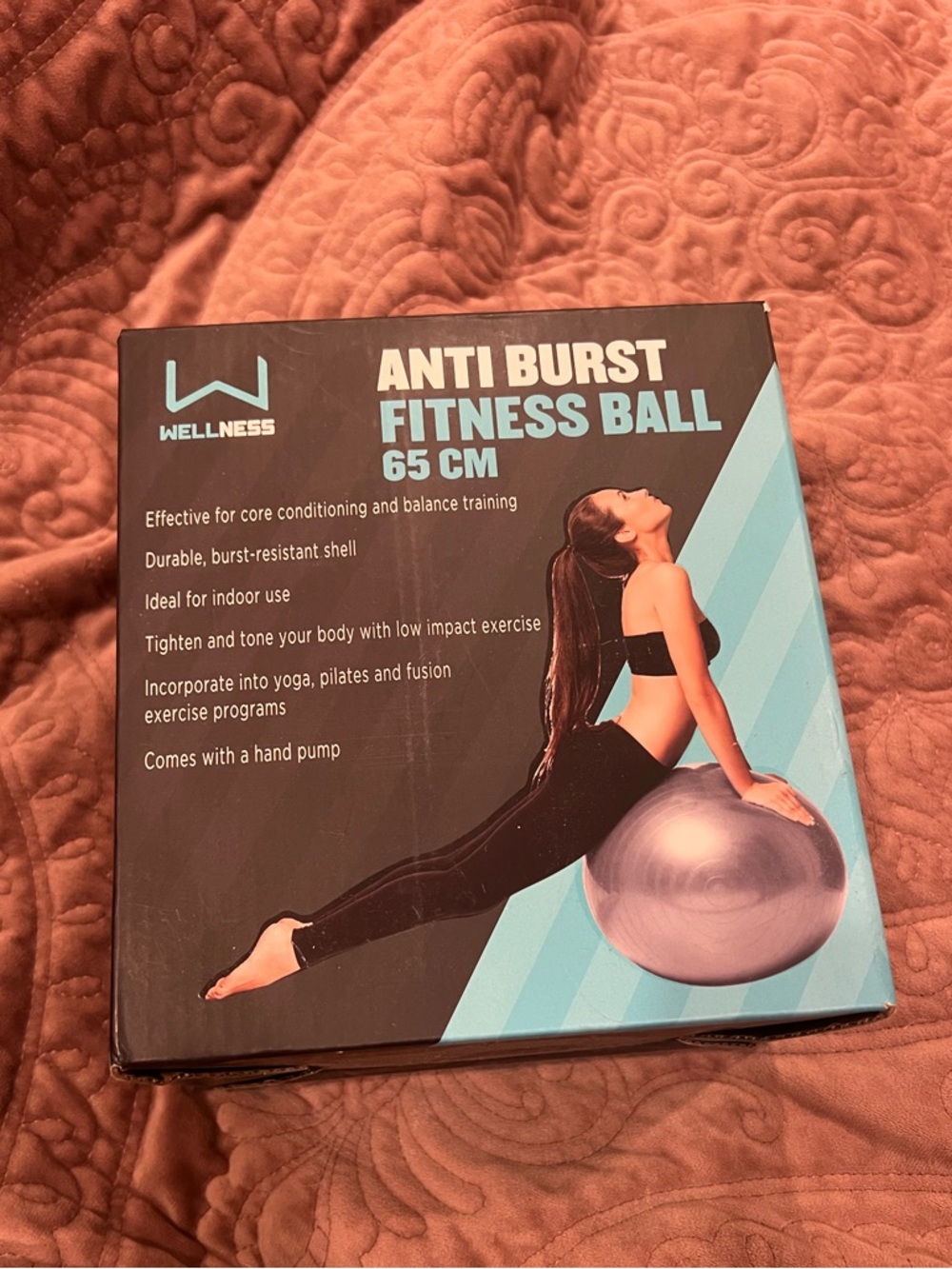 Wellness Anti Burst Fitness Ball 75 cm - Teal/Gray